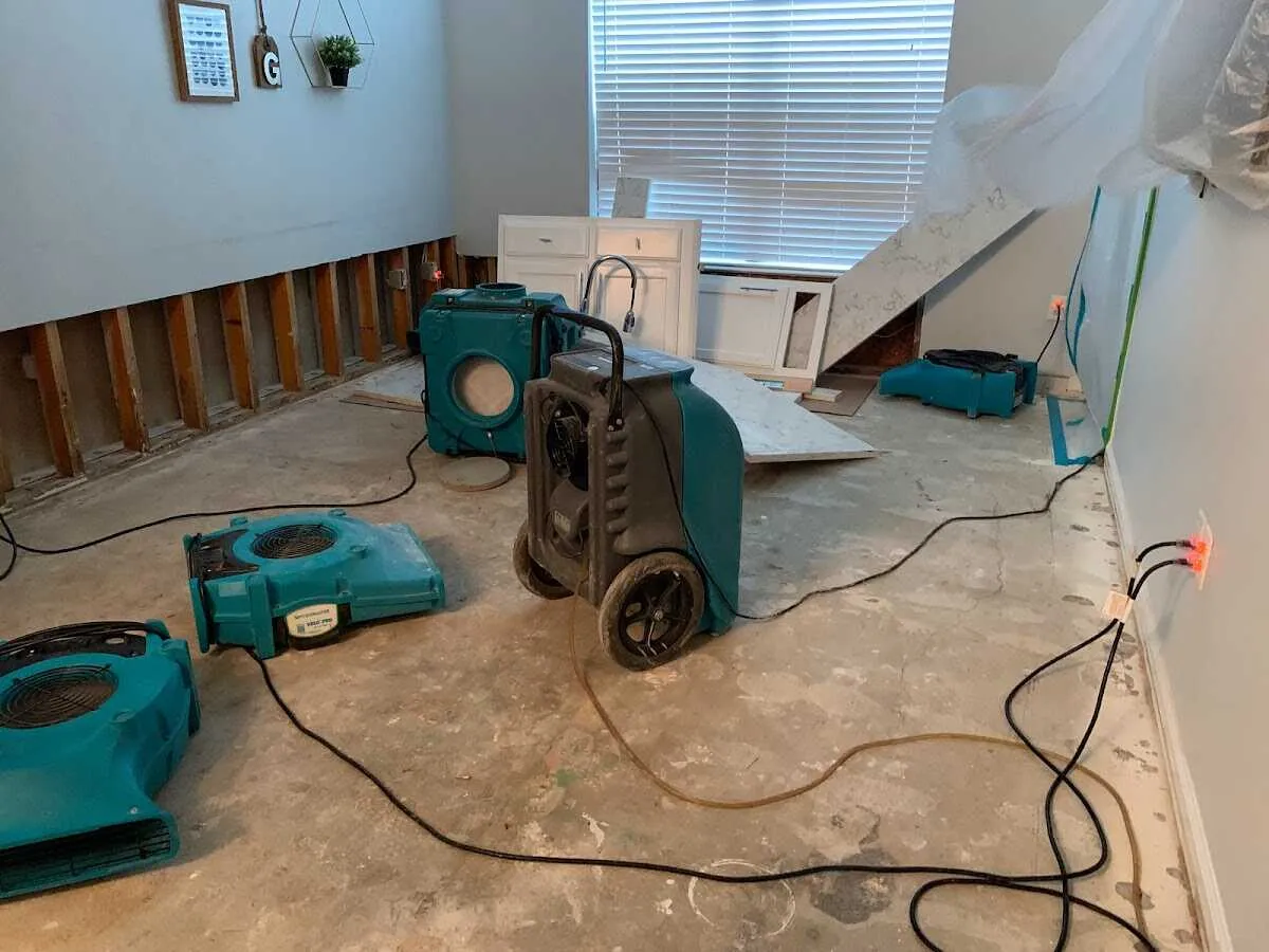 Dehumidifier in flood-cut room for Water Extraction & Removal in Archer Lodge